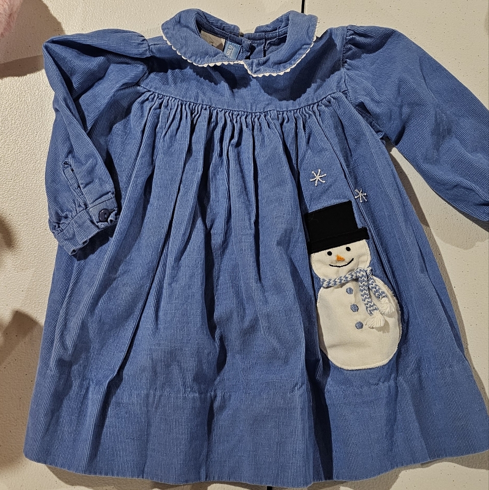 Monday's Child Snowman dress 12m
